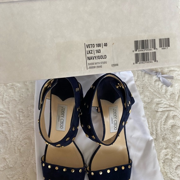 Jimmy Choo Veto 100 Navy Sandal - Picture 7 of 9